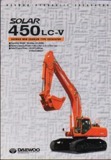 Daewoo "Solar 450LC-V" Escavatore Idraulico Cingolato Brochure Foglio