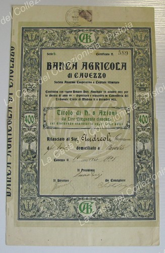 Scripofilia banca agricola - scripofilia.,