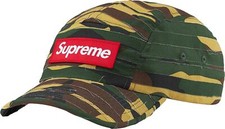 Cappello berretto da campeggio mimetico taglio a strati Supreme verde SS23 SCATOLA LOGO NUOVO SENZA ETICHETTE