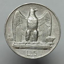 5 Lire 1928 2 Rosette RARO BB