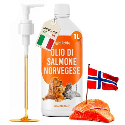 Olio salmone per - salmone, cani