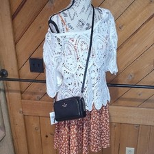 Adiva Womens White Crochet