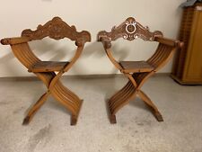 Coppia sedie savonarola in legno