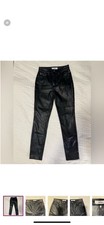 Jeans skinny donna nero ecopelle Pistola nuovo senza etichette taglia 26
