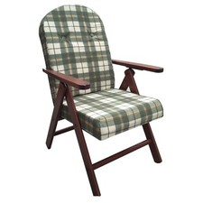 POLTRONA SEDIA SDRAIO RELAX IN LEGNO FAGGIO CUSCINO IMBOTTITA RECLINABILE AMALFI