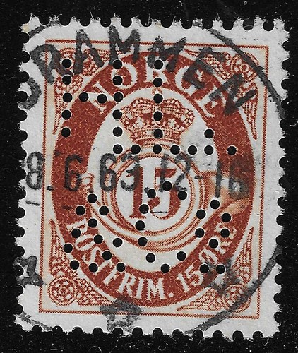 Norvegia 355 perfin - norvegia, mi.