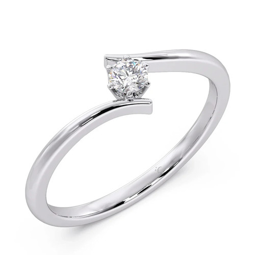Anello solitario tondo zirconi