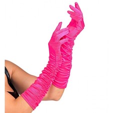 Guanti rosa Lunghi Plissettati