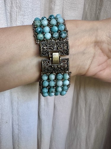 Bracciale artigianale turchese - bracciale,