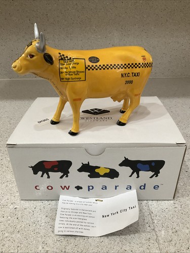 Figurina cow parade nyc - parade, taxi