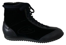 Scarpe ALBERTO GUARDIANI stivali neri in pelle logo allacciato donna EU36 / US5,5