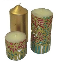 Set di 3 Candele Oro E