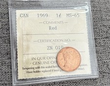 Canadian 1969 one cent - coin, ms