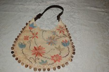 Alma Tonutti, Borsa donna, Rafia beige e Pelle, 26cm*21cm*3cm, Come nuovo