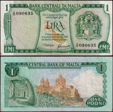 MALTA - 1 lira 1973 F