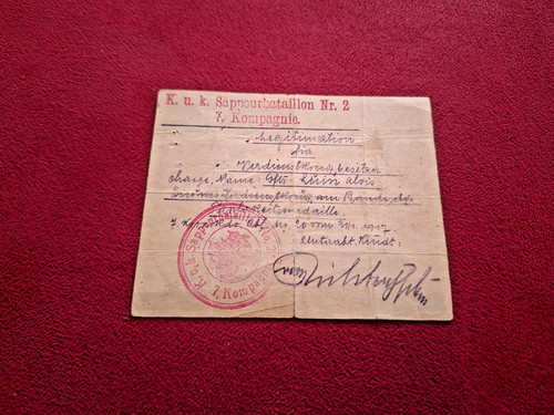 Documento militare ww1 - militare,