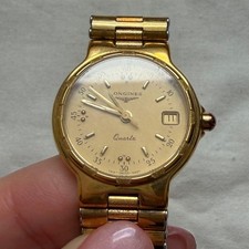 Orologio Longines Conquest 22881660 Quadrante Oro Quarzo Donna Usato Funziona...