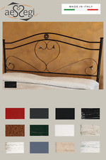 Testata letto matrimoniale in ferro battuto Cuore con giroletto