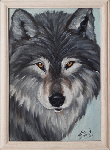 Quadro originale lupo - , amante