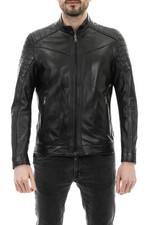 Mens genuine leather quilted - mens,