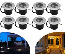 8X Faretto incasso 3Watt LED Da Giardino Segnapasso pavimento terra IP67 