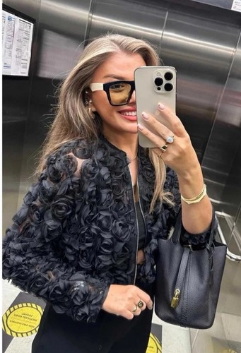 Giacca zara nera tessuto - giacca,