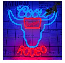 Insegna LED Neon Birra Dimmerabile Western Rodeo Luce Neon Bar Blu-Birra Coors 