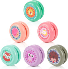 Giocattolo Di Yoyo,  6 Pezzi Yoyos in Legno per Bambini, Cartoon Animal Yo-Yo pe
