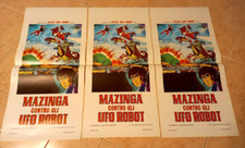 LOTTO 3 LOCANDINE MAZINGA CONTRO GLI UFO ROBOT GOLDRAKE GOLDORAK CINEMA POSTER