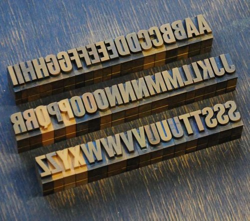 Blocco stampa tipografia - , a-z