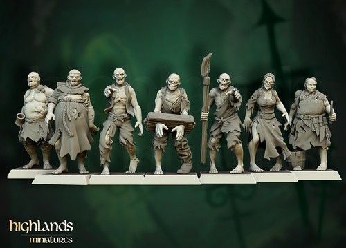 Zombie villagers pezzi 28mm - zombie,