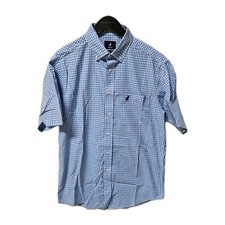 Camicia A Quadretti Maniche Corte POLO Bianca E Blu Tg M Button Down 