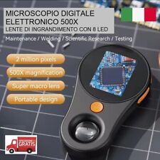 Microscopio Digitale elettronico 500X LCD Lente Ingrandimento 8 LED FOTO E VIDEO