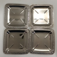 LOTTO 4x SOTTOBICCHIERI PIATTINI VASSOIETTI INOX Acciaio INOXRIV vintage
