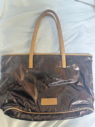 Etro brown glossy - brown, handbag