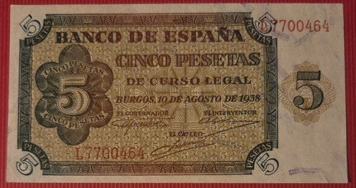 Billete pesetas burgos 1938 - billete,