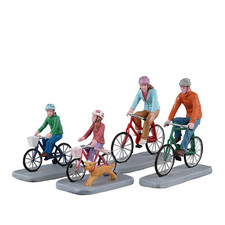 Family Bike Ride, Set Of 4