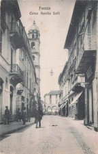 2409) CARTOLINA FAENZA CORSO SAFFI BARBIERE ANIMATA EDIZIONE FRATELLI MORINI