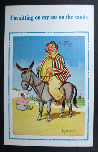 Postcard sitting my ass - my,