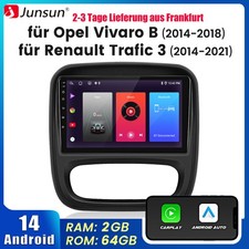 Per Opel Vivaro B Renault Trafic 2+64GB Android14 CarPlay Autoradio GPS Navi DAB