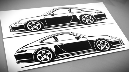 Adesivo silhouette porsche 911 - porsche,