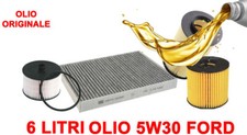 KIT 4 FILTRI TAGLIANDO OLIO ORIGINALE 5W30 per FORD S-MAX 2.0 TDCI FINO 02-2010
