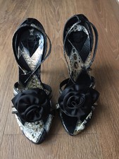 Sandalo gioiello Alberto Venturini 36 oro&nero