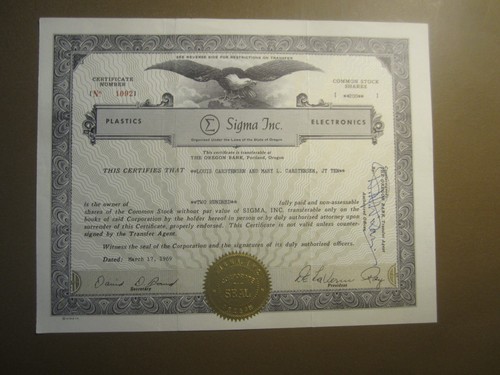1969 sigma inc - sigma,