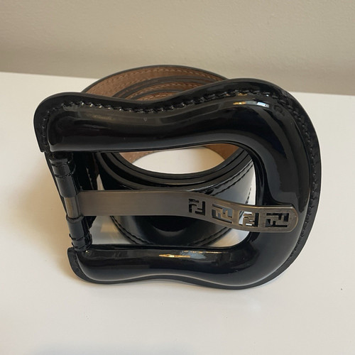 Cintura fendi nera vernice - cintura,