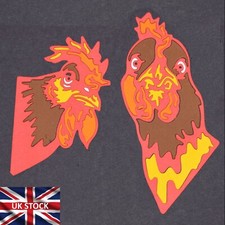 2 grandi fustelle da taglio in metallo testa di pollo, galline, creazione di carte, artigianato della carta, I9