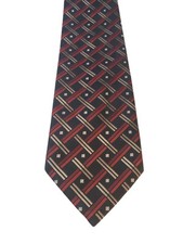 Cravatta uomo Bergamo New York X-Long designer lusso nero rosso geometrica