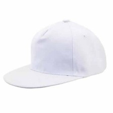 Cappellino VISIERA PIATTA Cappello RAP Snapback Hip-Hop Nuovo MUSIC Bianco