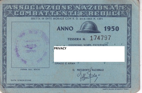 Tessera associazione nazionale - associazione,