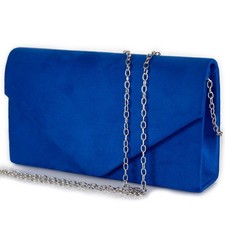 Pochette blu elettrico borsa cerimonia elegante da donna scamosciata clutch 2024